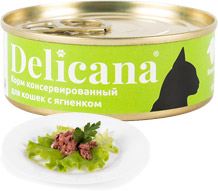Delicana Консервированный корм с ягненком 100гр