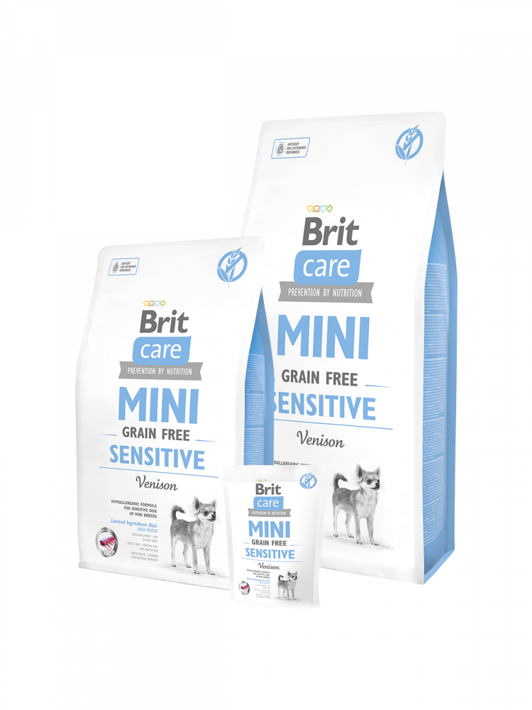 Brit Care Mini Sensitive Grain Free Корм для собак миниатюрных пород с чувствительным пищеварением. 400г зоомагазине gavgav-market