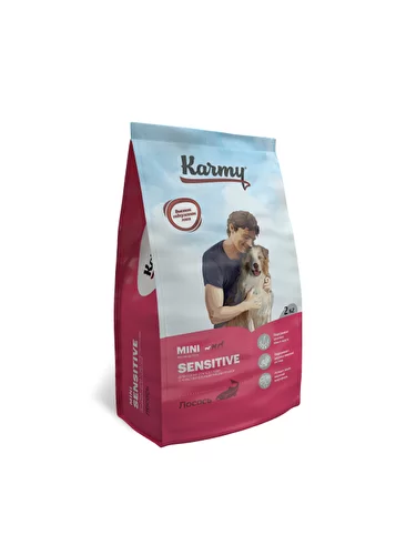 Karmy Sensitive Mini сухой корм для собак мелких пород старше 1 года, с чувствительным пищеварением Лосось 2 кг зоомагазине gavgav-market