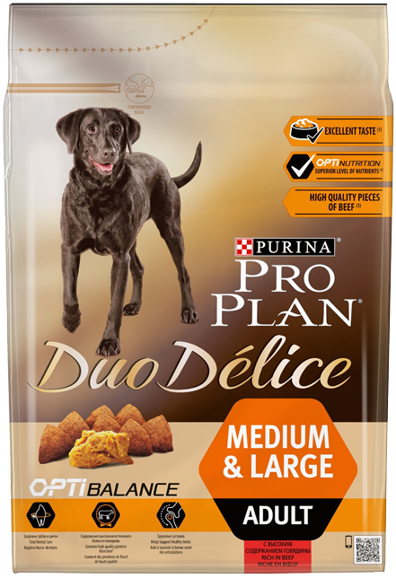 Pro Plan DUO DELICE Для взрослых собак с говядиной (2,5 кг) зоомагазине gavgav-market