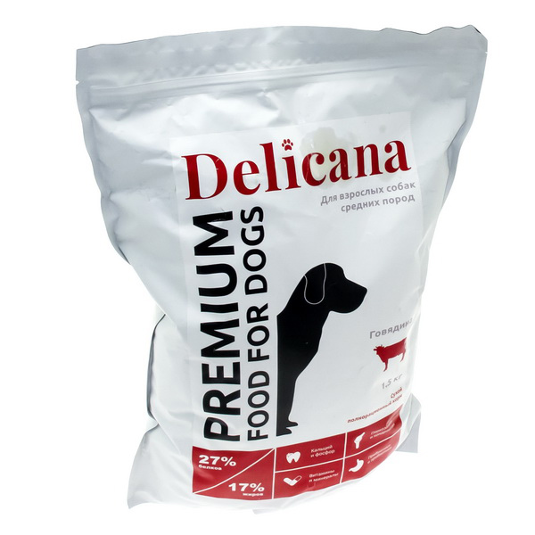 Delicana Сухой корм для собак средних пород, с говядиной.2 кг зоомагазине gavgav-market