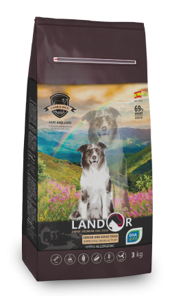 LANDOR DOG SENIOR&ADULT Сухой корм для пожилых и взрослых собак с функцией улучшения мозговой деятельности, 3 кг зоомагазине gavgav-market