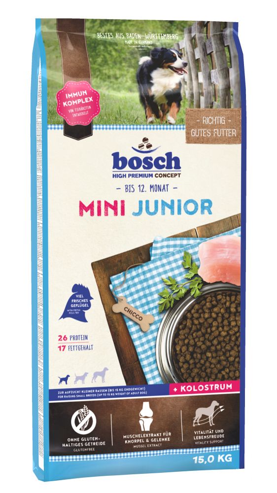 Bosch Junior Mini Полнорационный корм для щенков маленьких пород (15 кг) зоомагазине gavgav-market