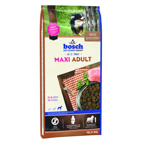 Bosch Maxi Adult Полнорационный корм для взрослых собак крупных пород со средним уровнем активности (15 кг) зоомагазине gavgav-market
