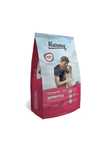 Karmy Sensitive Medium & Maxi сухой корм для собак средних и крупных пород старше 1 года, с чувствительным пищеварением Лосось 2 кг зоомагазине gavgav-market
