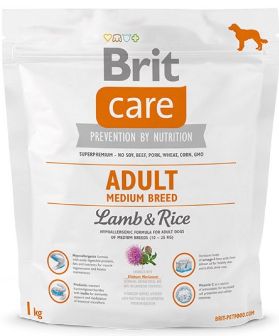 BRIT Care Adult Medium Breed Lamb&Rice Для взрослых собак средних пород с ягненком и рисом (1 кг) зоомагазине gavgav-market