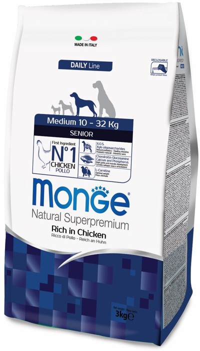 Monge Dog Daily Line Medium Senior Корм для пожилых собак средних пород (3 кг) зоомагазине gavgav-market