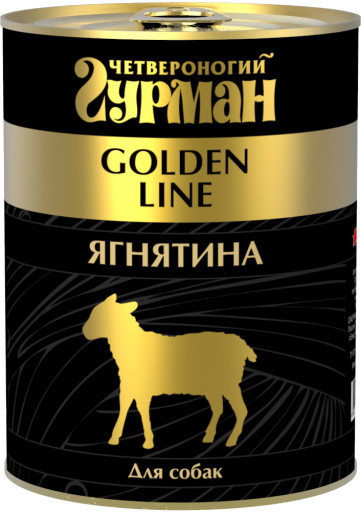 Четвероногий гурман Golden line Ягнятина натуральная в желе для собак (340 г) зоомагазине gavgav-market