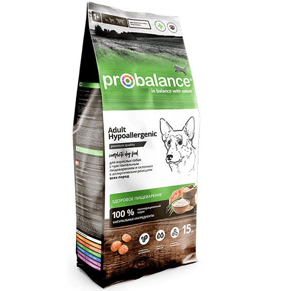 ProBalance Hypoallergenic Корм сухой для взрослых собак всех пород с чувствительным пищеварением (15 кг) зоомагазине gavgav-market