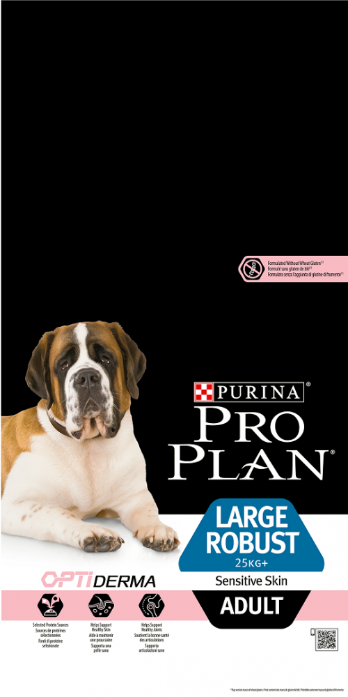 Pro Plan LARGE ADULT ROBUST SENSITIVE SKIN Корм для собак крупных пород мощного телосложения с чувствительной кожей с лососем и рисом (14 кг) зоомагазине gavgav-market