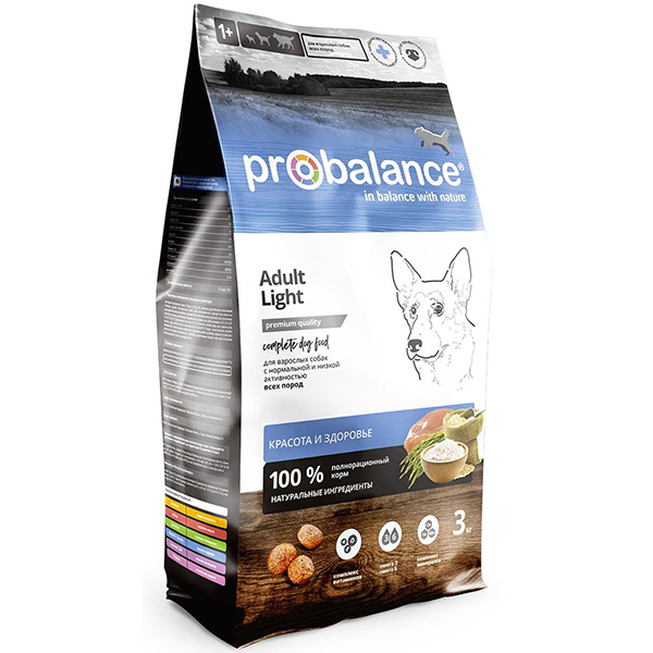 ProBalance Adult Light Корм сухой для взрослых собак с нормальной активностью (15 кг) зоомагазине gavgav-market