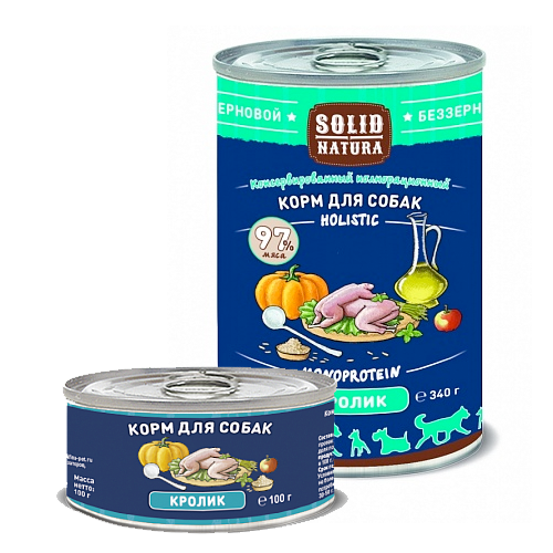 Solid Natura Holistic для взрослых собак всех пород с кроликом 0,1 кг зоомагазине gavgav-market Solid Natura Holistic для взрослых собак всех пород с кроликом 0,1 кг зоомагазине gavgav-market