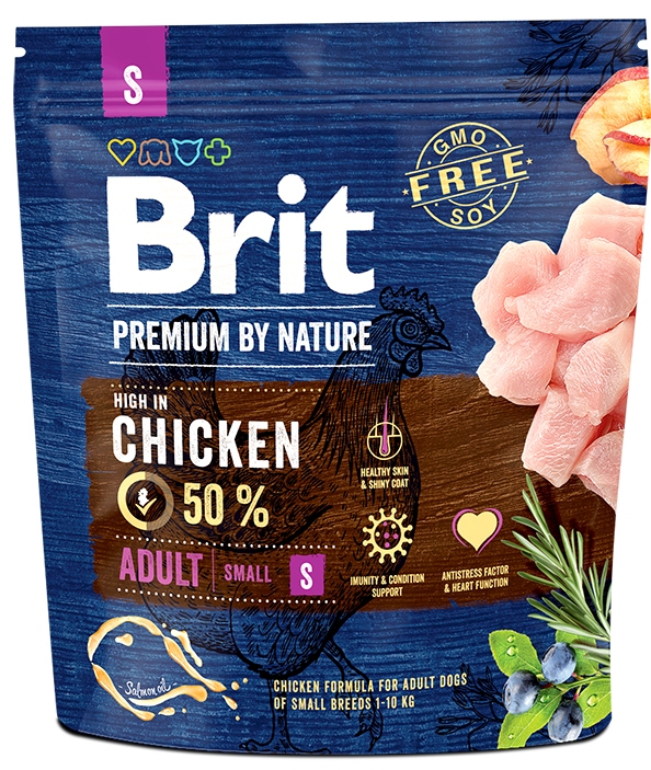 BRIT Premium by Nature Adult S Корм для взрослых собак мелких пород (1 кг) зоомагазине gavgav-market