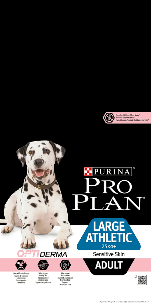 Pro Plan LARGE ADULT ATHLETIC SENSITIVE SKIN Корм для собак крупных пород атлетического телосложения с чувствительной кожей с лососем и рисом (14 кг) зоомагазине gavgav-market