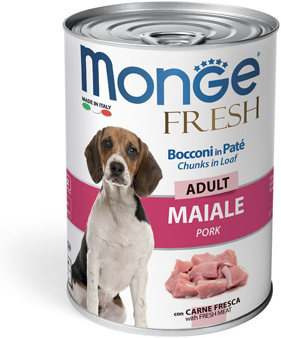 Monge Dog Fresh Chunks in Loaf консервы для собак мясной рулет свинина 400г зоомагазине gavgav-market