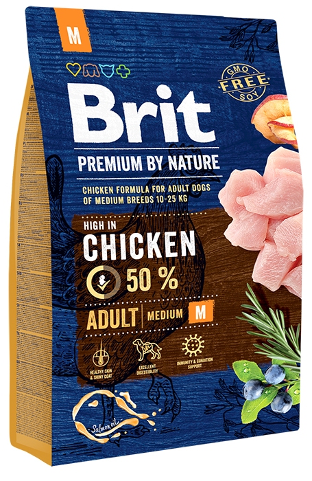 BRIT Premium by Nature Adult M Корм для взрослых собак средних пород (3 кг) зоомагазине gavgav-market