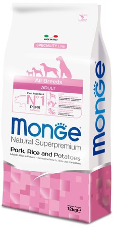 Monge Dog Speciality Line All Breeds Adult Pork, Rice & Potatoes Корм для собак всех пород со свининой, рисом и картофелем (12 кг) зоомагазине gavgav-market