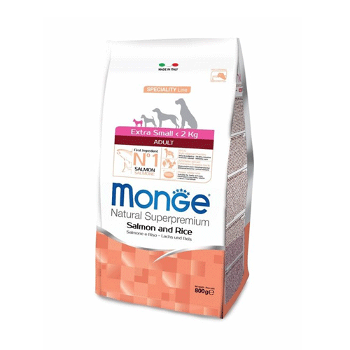 Monge Dog Speciality Line Extra Small Adult Salmon & Rice Корм для собак миниатюрных пород с лососем и рисом (800 г) зоомагазине gavgav-market