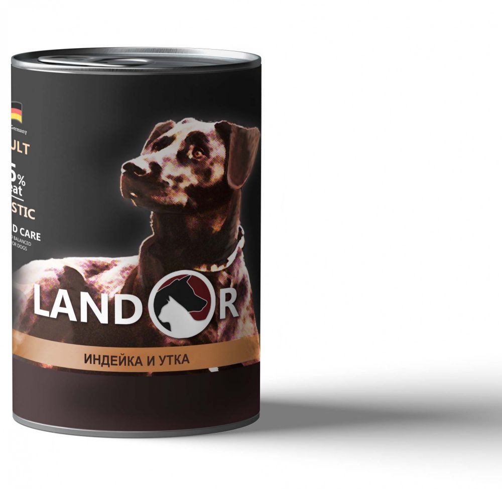 LANDOR Adult Dog Turkey and Duck Консерва для собак с индейкой и уткой, 400г зоомагазине gavgav-market