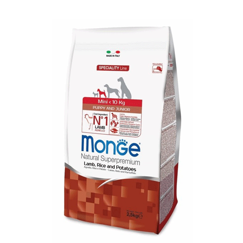 Monge Dog Speciality Line Mini Puppy Lamb, Rice & Potatoes Корм для щенков мелких пород с ягненком, рисом и картофелем (2,5 кг) зоомагазине gavgav-market