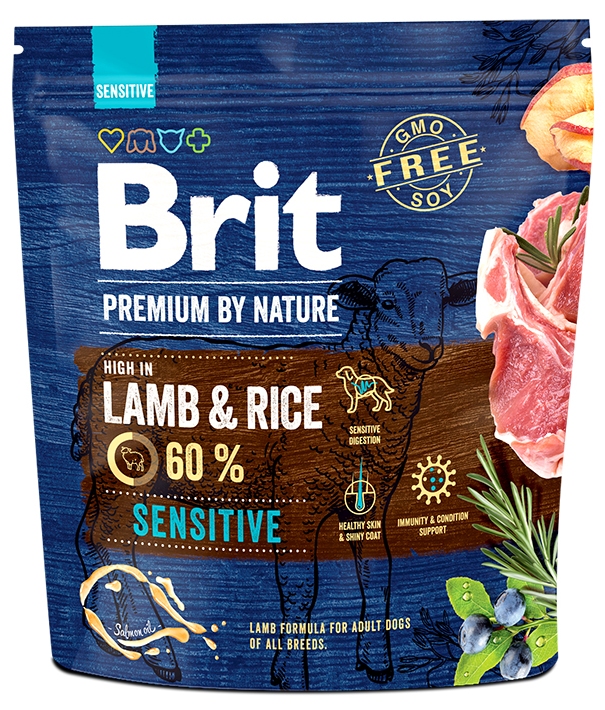 BRIT Premium by Nature Sensitive Lamb & Rice Корм для собак всех пород с чувствительным пищеварением (1 кг) зоомагазине gavgav-market