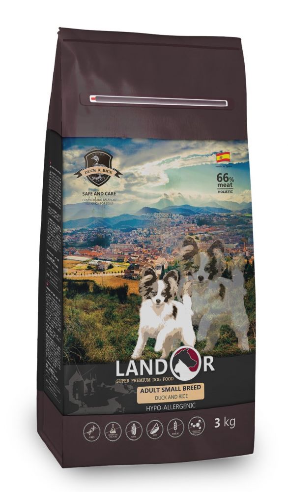 Landor Adult Small Breed Dog Duck with rice Сухой корм для собак мелких пород, с уткой и рисом. 3 кг зоомагазине gavgav-market