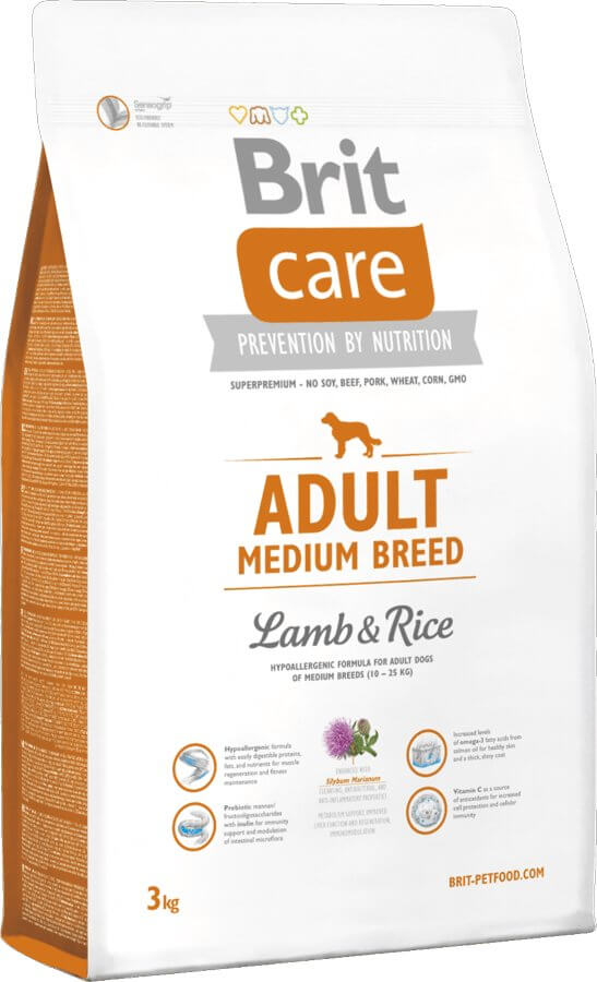 BRIT Care Adult Medium Breed Lamb&Rice Для взрослых собак средних пород с ягненком и рисом (3 кг) зоомагазине gavgav-market