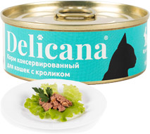 Delicana Консервированный корм с кроликом 100гр