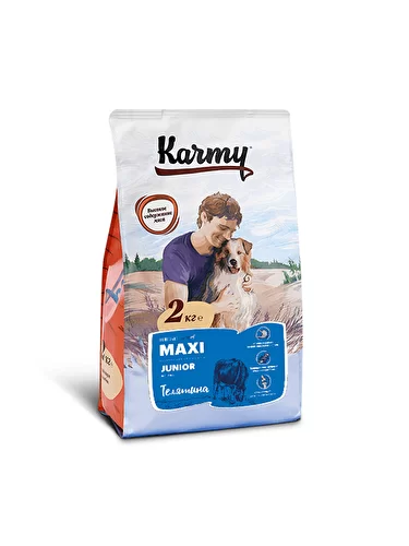 Karmy Maxi Junior сухой корм для щенков крупных пород до 1 года Телятина 14 кг зоомагазине gavgav-market