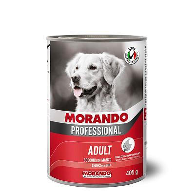 MORANDO ADULT Консервы для собак с кусочками говядины 405 гр зоомагазине gavgav-market