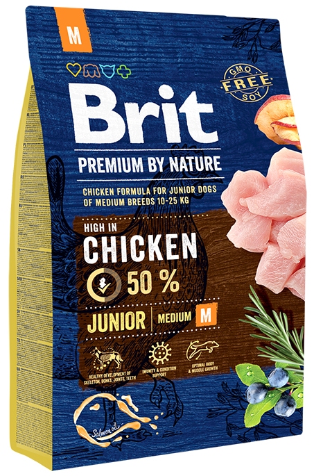 BRIT Premium by Nature Junior M Корм для молодых собак средних пород (3 кг) зоомагазине gavgav-market