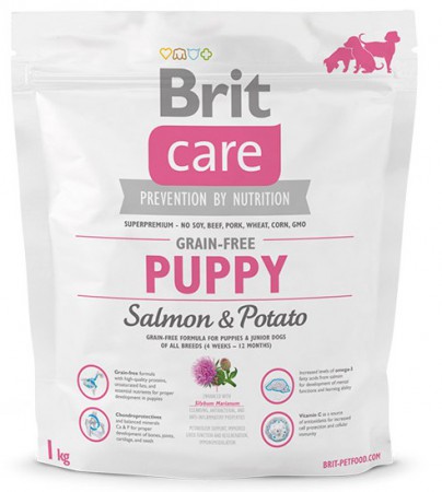 BRIT Care Puppy Salmon&Potato Для щенков и юниоров всех пород с лососем и картофелем (1 кг) зоомагазине gavgav-market
