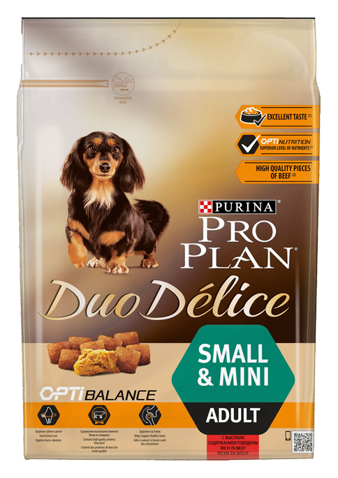PRO PLAN Duo Delice Говядина с рисом для взрослых собак мелких и карликовых пород (2,5 кг) зоомагазине gavgav-market
