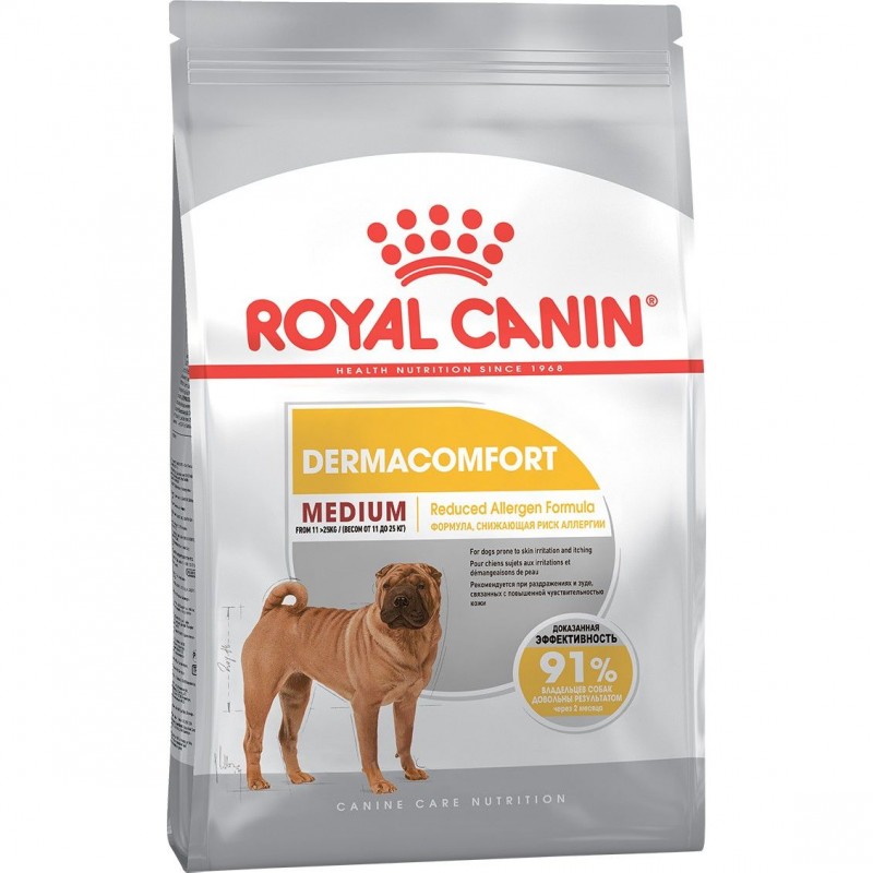 Royal Canin Medium Dermacomfort Корм для собак средних размеров, склонных к кожным раздражениям и зуду (10 кг) зоомагазине gavgav-market