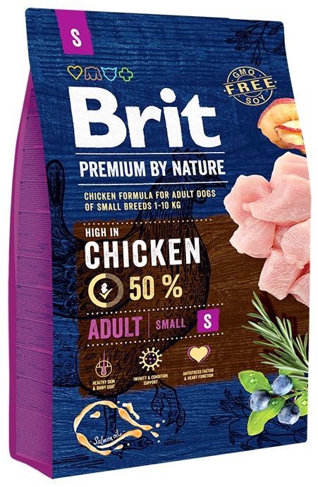 BRIT Premium by Nature Adult S Корм для взрослых собак мелких пород (3 кг) зоомагазине gavgav-market