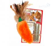 KONG Игрушка для кошек "Морковь" с кошачьей мятой (15 см)