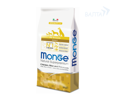 Monge Dog Speciality Line All Breeds Adult Chicken, Rice & Potatoes Корм для собак всех пород c курицей, рисом и картофелем (12 кг) зоомагазине gavgav-market Monge Dog Speciality Line All Breeds Adult Chicken, Rice & Potatoes Корм для собак всех пород c курицей, рисом и картофелем (12 кг) зоомагазине gavgav-market