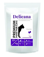 Delicana Сухой полнорационный корм для стерилизованных кошек и кастрированных котов с индейкой, 1,5 кг
