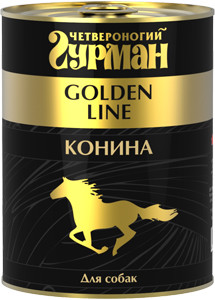 Четвероногий гурман Golden line Конина натуральная в желе для собак (340 г) зоомагазине gavgav-market