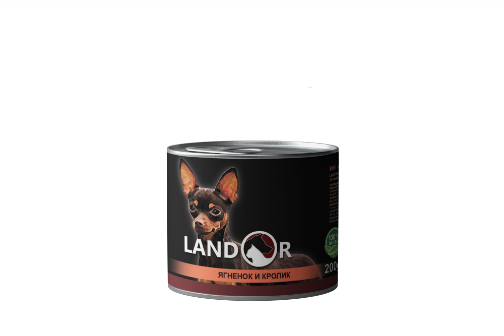 LANDOR Adult Dog Small Breed: Lamb & Rabbit with Sweet Potato Консерва для собак мелких пород с ягненок и кроликом, 200г зоомагазине gavgav-market