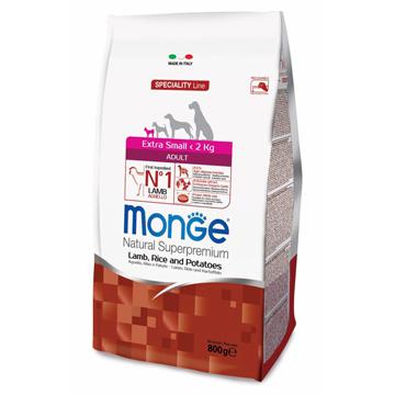 Monge Dog Speciality Line Extra Small Adult Lamb, Rice & Potatoes Корм для собак миниатюрных пород с ягненком, рисом и картофелем (800 г) зоомагазине gavgav-market