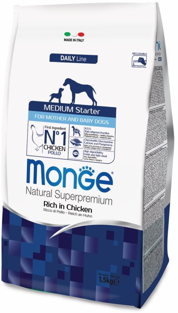 Monge Dog Daily Line Medium Starter Корм для щенков средних пород (1,5 кг) зоомагазине gavgav-market