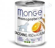Monge Dog Monoproteico Fruits Паштет для собак из индейки с рисом и цитрусовыми (400 г) зоомагазине gavgav-market