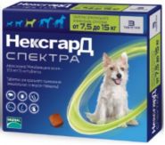 НексгарД Спектра Жевательные таблетки для собак 7,5-15 кг (3 табл.)