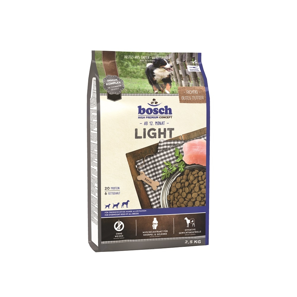 Bosch Light Полнорационный корм для собак, склонных к полноте и с избыточным весом (2,5 кг) зоомагазине gavgav-market