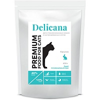Delicana Сухой корм для стерилизованных кошек и кастрированных котов с кроликом, 1,5 кг