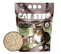 Наполнитель комкующийся растительный CAT STEP Wood Original, 10 л