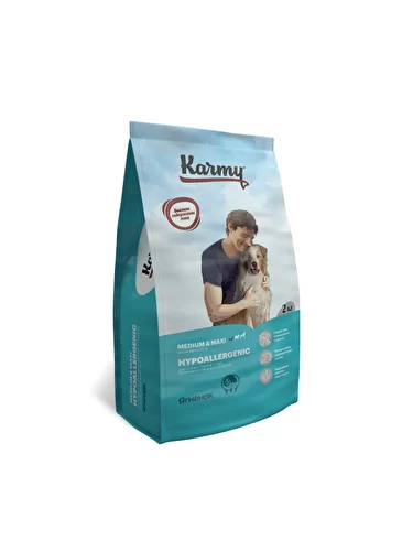 Karmy Hypoallergenic Medium & Maxi сухой корм для собак средних и крупных пород старше 1 года, склонных к пищевой аллергии Ягненок 2 кг зоомагазине gavgav-market