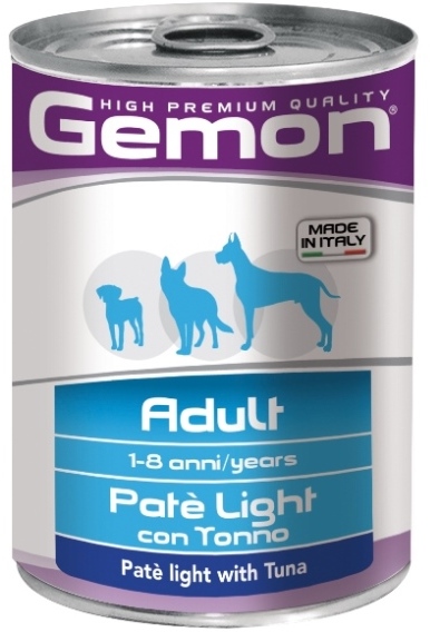 Gemon Dog Adult Paté Light con Tonno Паштет для собак облегченный с тунцом (400 г) зоомагазине gavgav-market