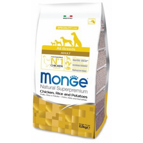 Monge Dog Speciality Line All Breeds Adult Chicken, Rice & Potatoes Корм для собак всех пород с курицей, рисом и картофелем (2,5 кг) зоомагазине gavgav-market